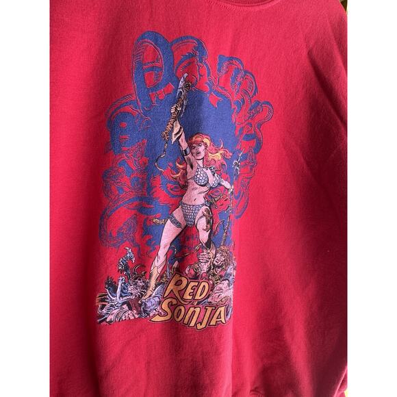 Red Sonja Sweatshirt sword sorcery comicbook Windsor-Smith Marvel Comics retro L - Picture 2 of 5